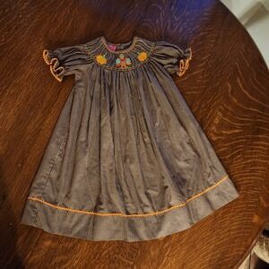 Claire & Charlie Check Brown Smocked Dress Girls Size 3 Thanksgiving Boutique